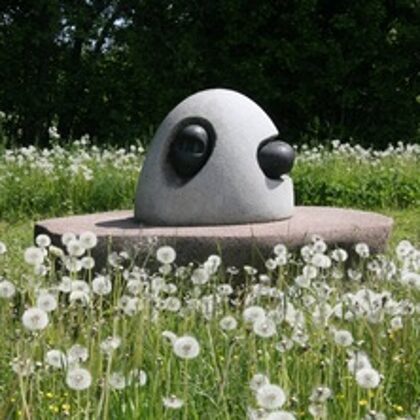 THE BLACK SNAKE. 1987. Granite, bronze. 170/270/150cm. Pedvale Art Park, Latvia