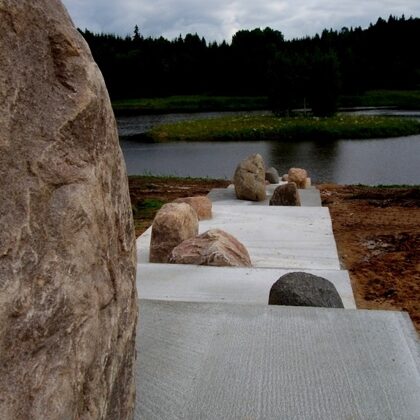 INFINITY. 2007. Field stones, concrete. 1500/50000/400cm. Gaiziņkalns surroundings