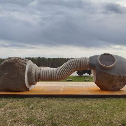 FULL MOON DREAM OF A BETTER WORLD. 2018. Granite. 150/580/170cm Vakarbulli, Riga